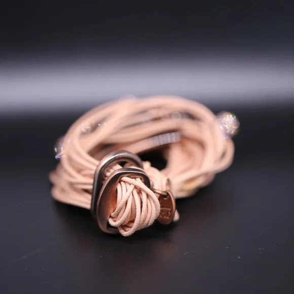 Gillian Julius Blush Copper Tubes Two - Tone Diamond Balls Bracelet